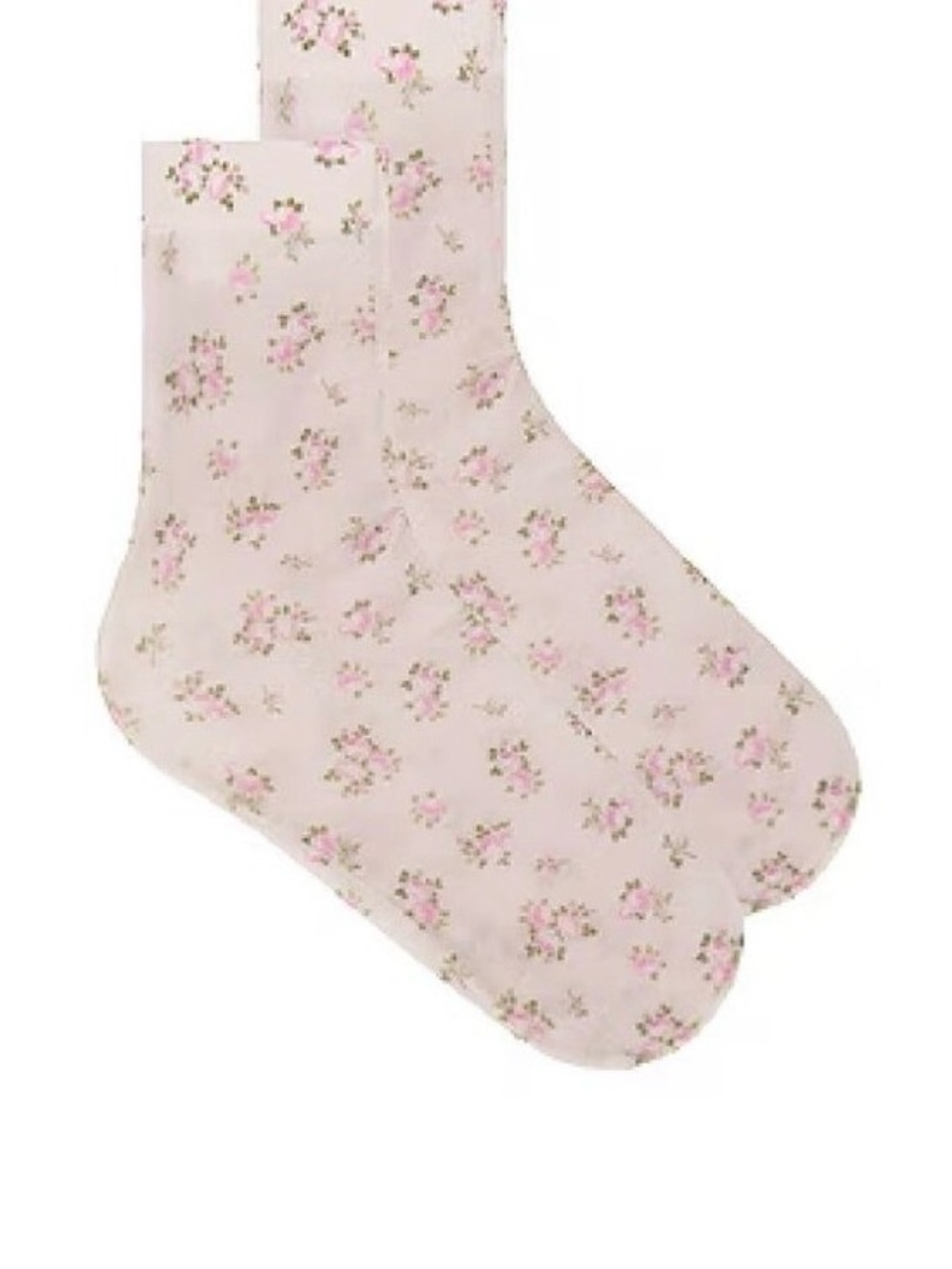For Love And Lemons Pink Floral Crew Socks